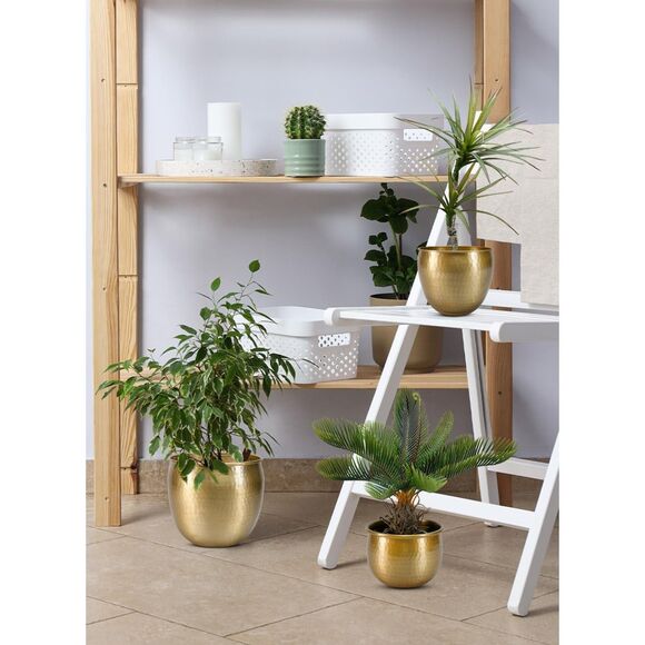 Serene Spaces Living Gold Brass Look Small Medium & Large Vintage Aluminum Vase - Picture 2 of 5